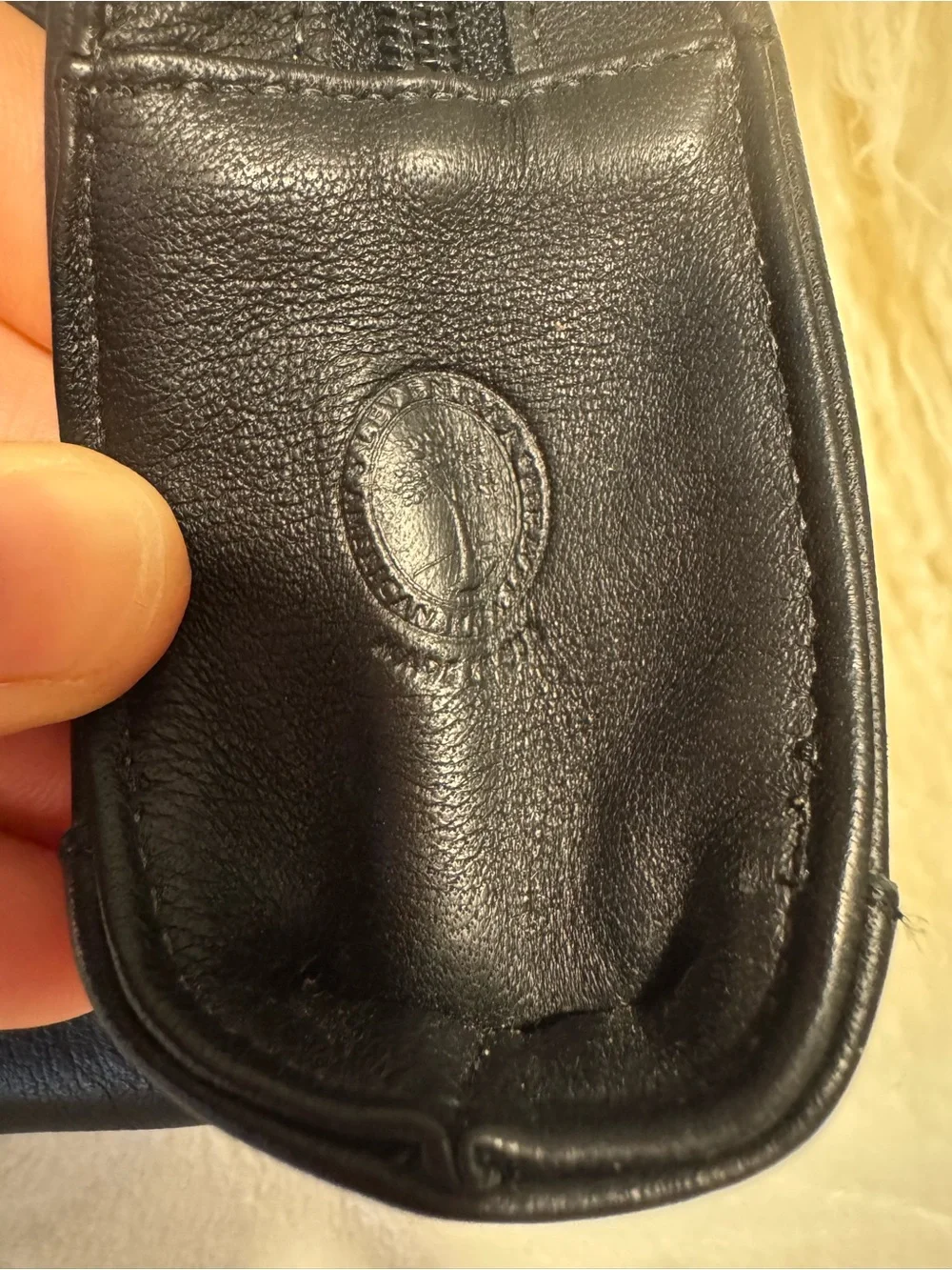 Levenger Black Pebbled Leather Zip Travel Organizer